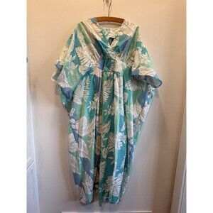 Vintage Hawaiian MuuMuu Maxi Dress One Size Made in Hawaii Tropical Retro Resort